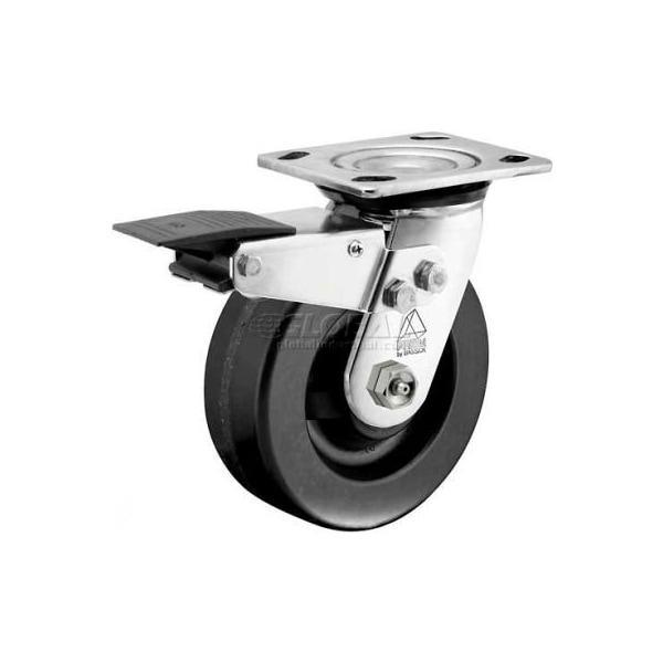 Casters Wheels & Industrial Handling Bassick Prism Stainless Steel Total Lock Swivel Caster - Phenolic - 5in Dia. CPT50156SS-PHN11(KK) - main